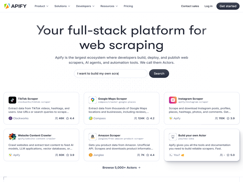 Apify comprehensive ecosystem approach