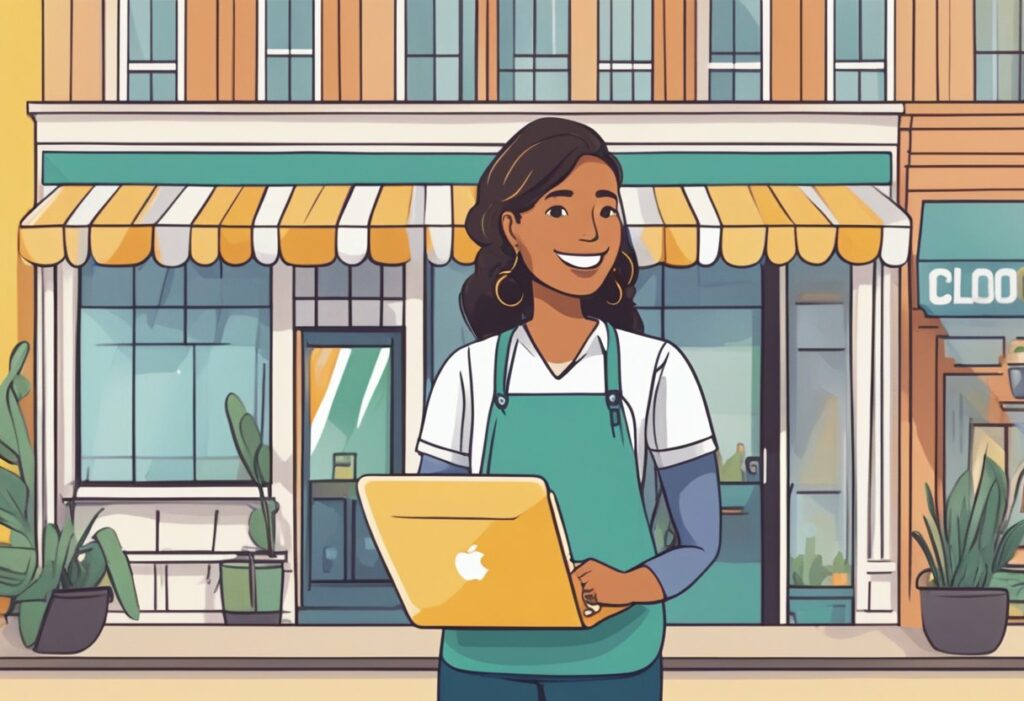 A small business owner claiming their Google My Business listing online