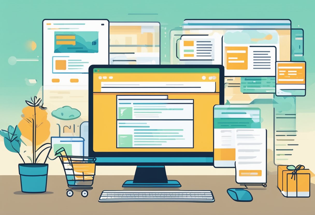 A computer screen displaying a website's backend with fields for inputting structured data for e-commerce SEO